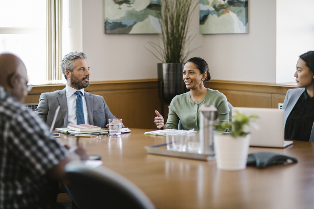 people at boardroom table