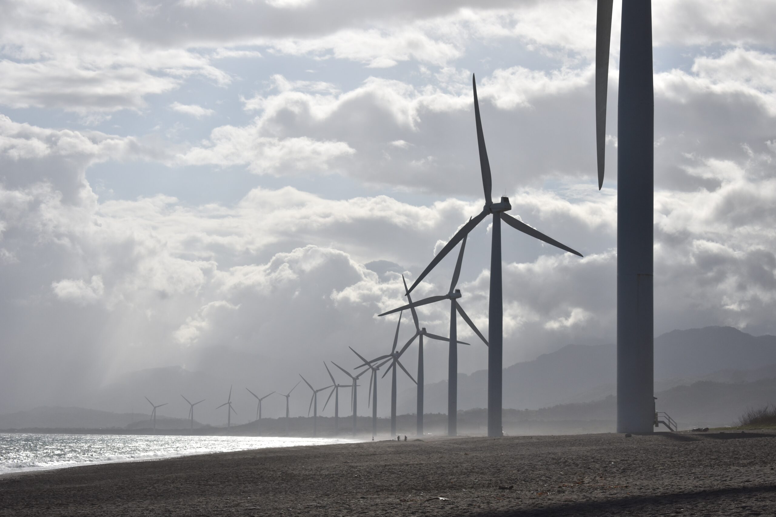 Windmills on a field